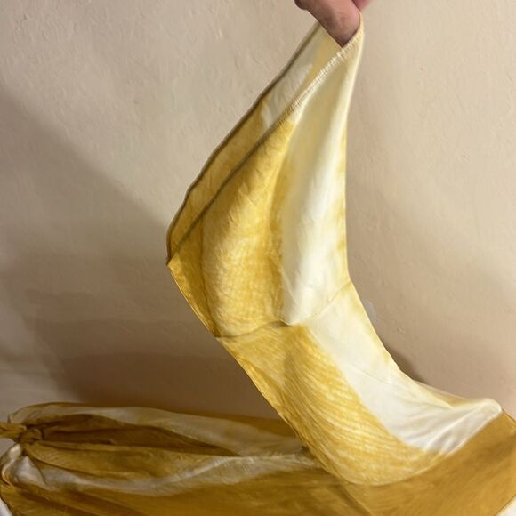 NEW! Soft Surroundings Yellow Scoop Neck Tunic ~ Side Ties ~ M - Picture 5 of 12